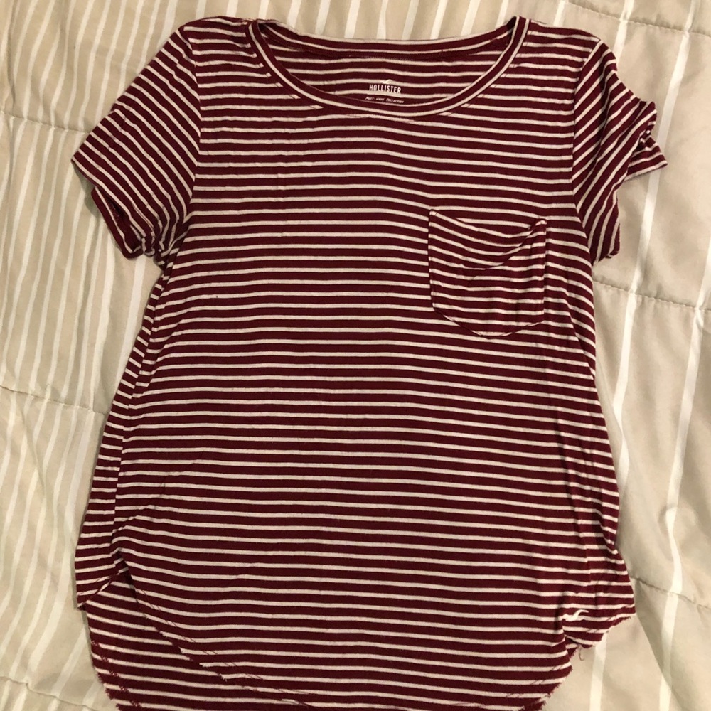 Burgundy striped T-SHIRT